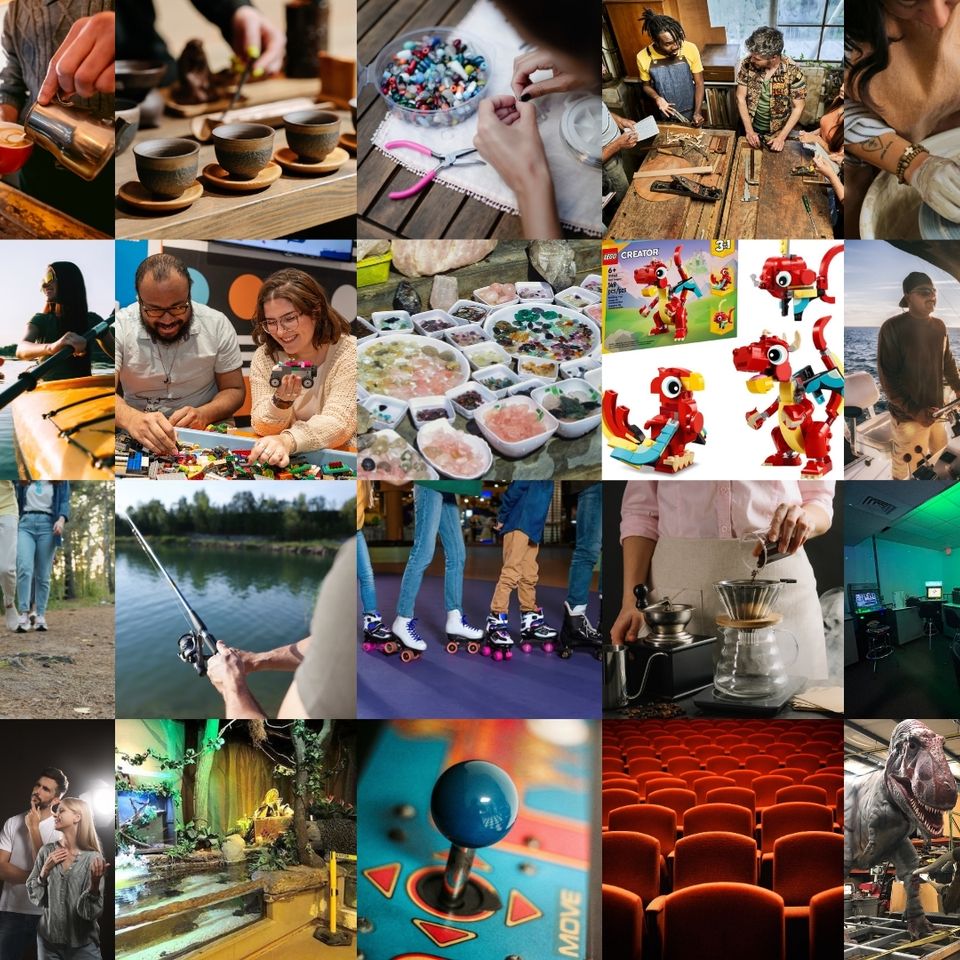 A grid picture of many types of Adult Field Trips