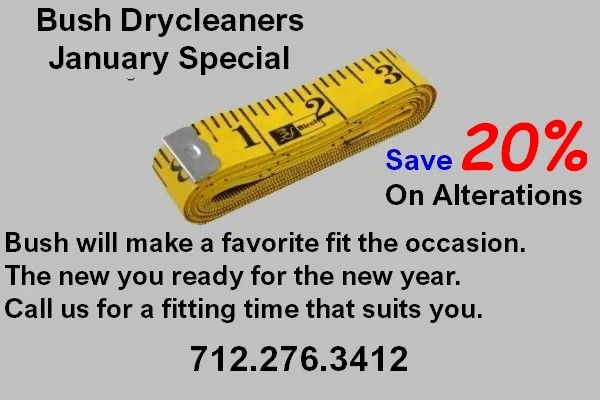 Bush drycleaner january 20off