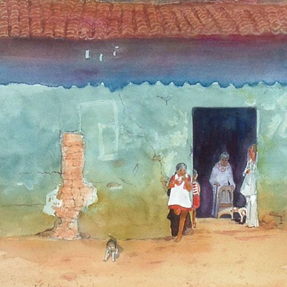 The blue house