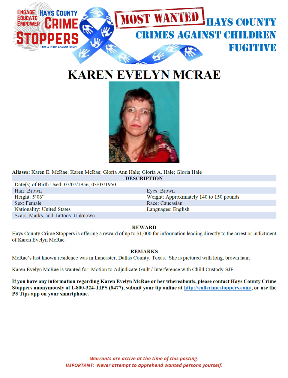Mcrae most wanted poster