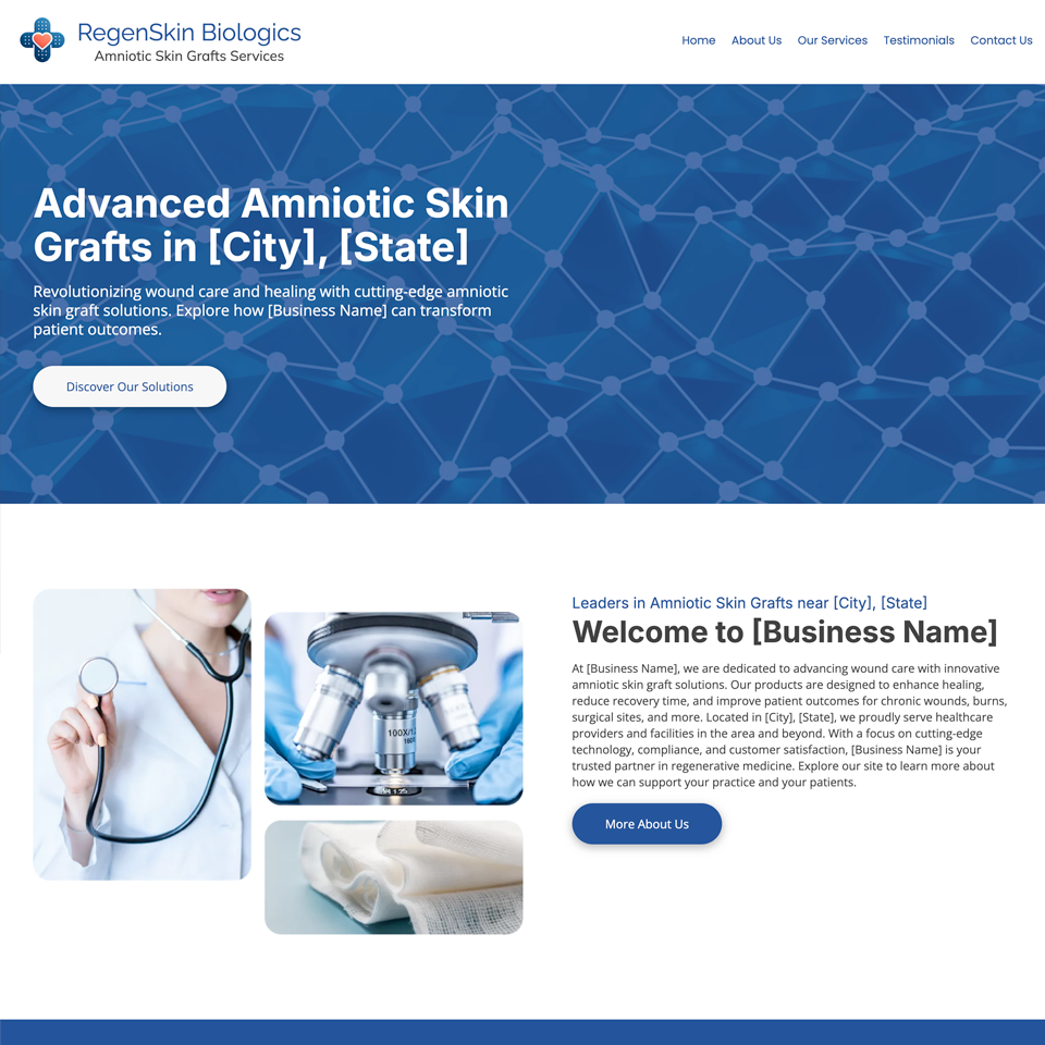 Amniotic skin grafts website design theme