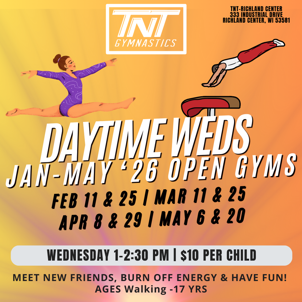 Daytime weds open gyms rc 2026