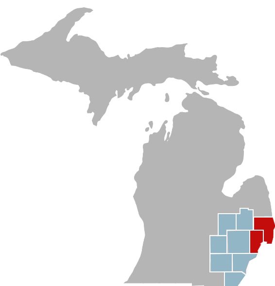 Macomb & st clair county map