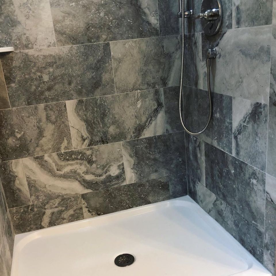 Pearce photo shower marble tile