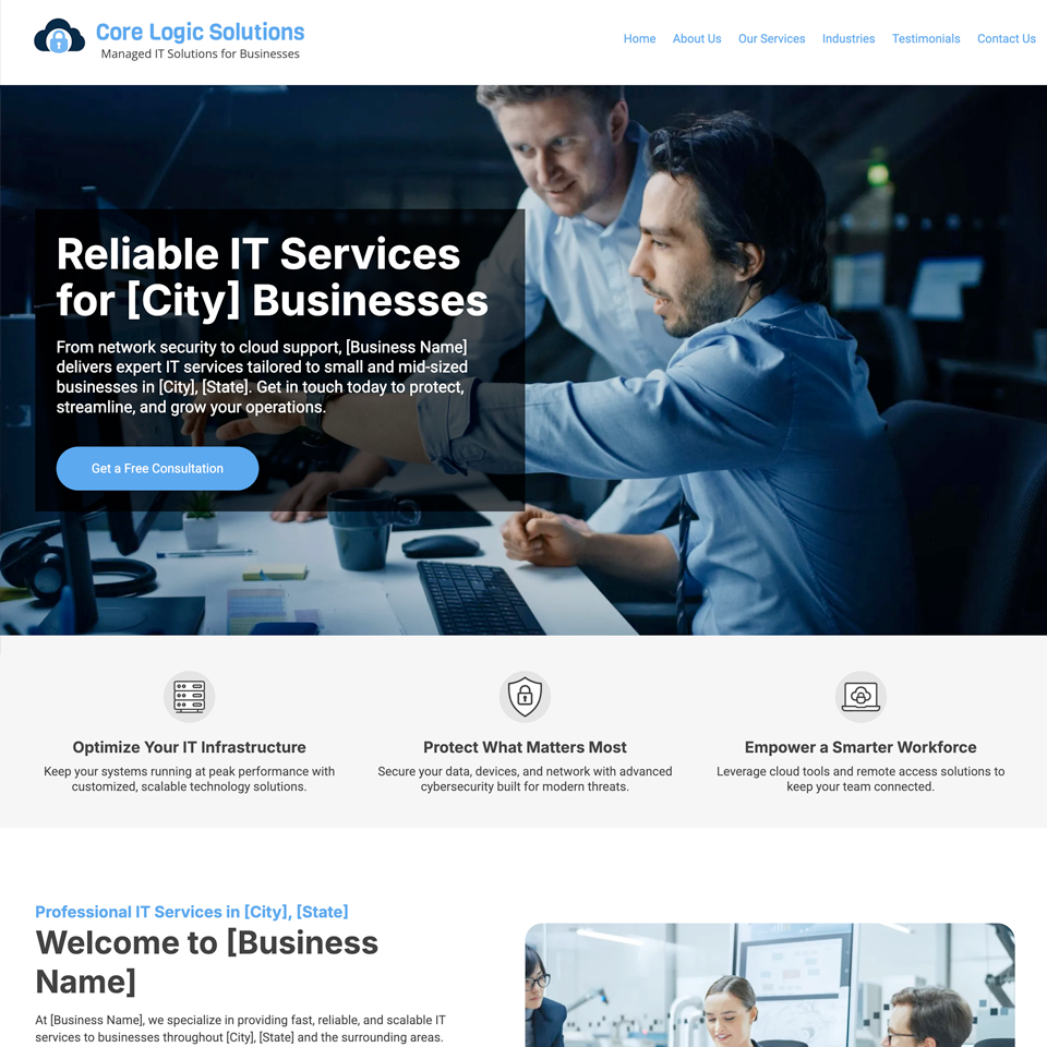 It services website design theme