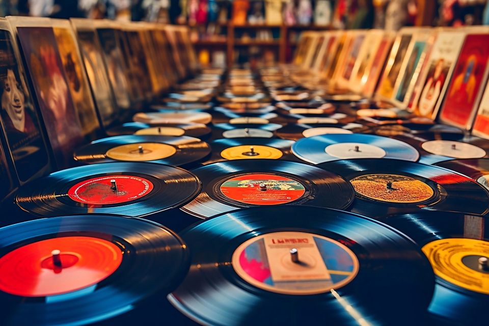 Vinyl records music shop