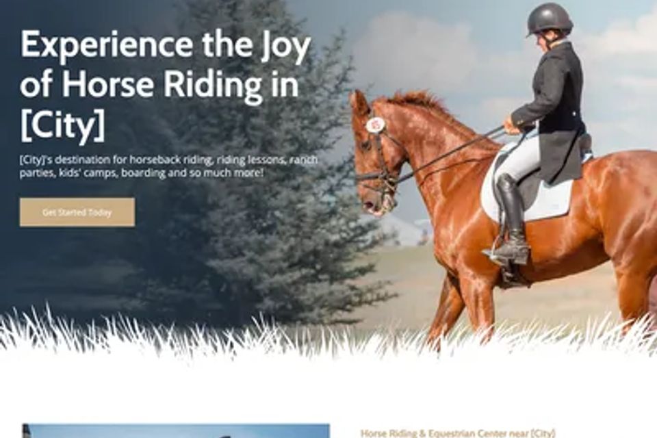Horse riding school website design original