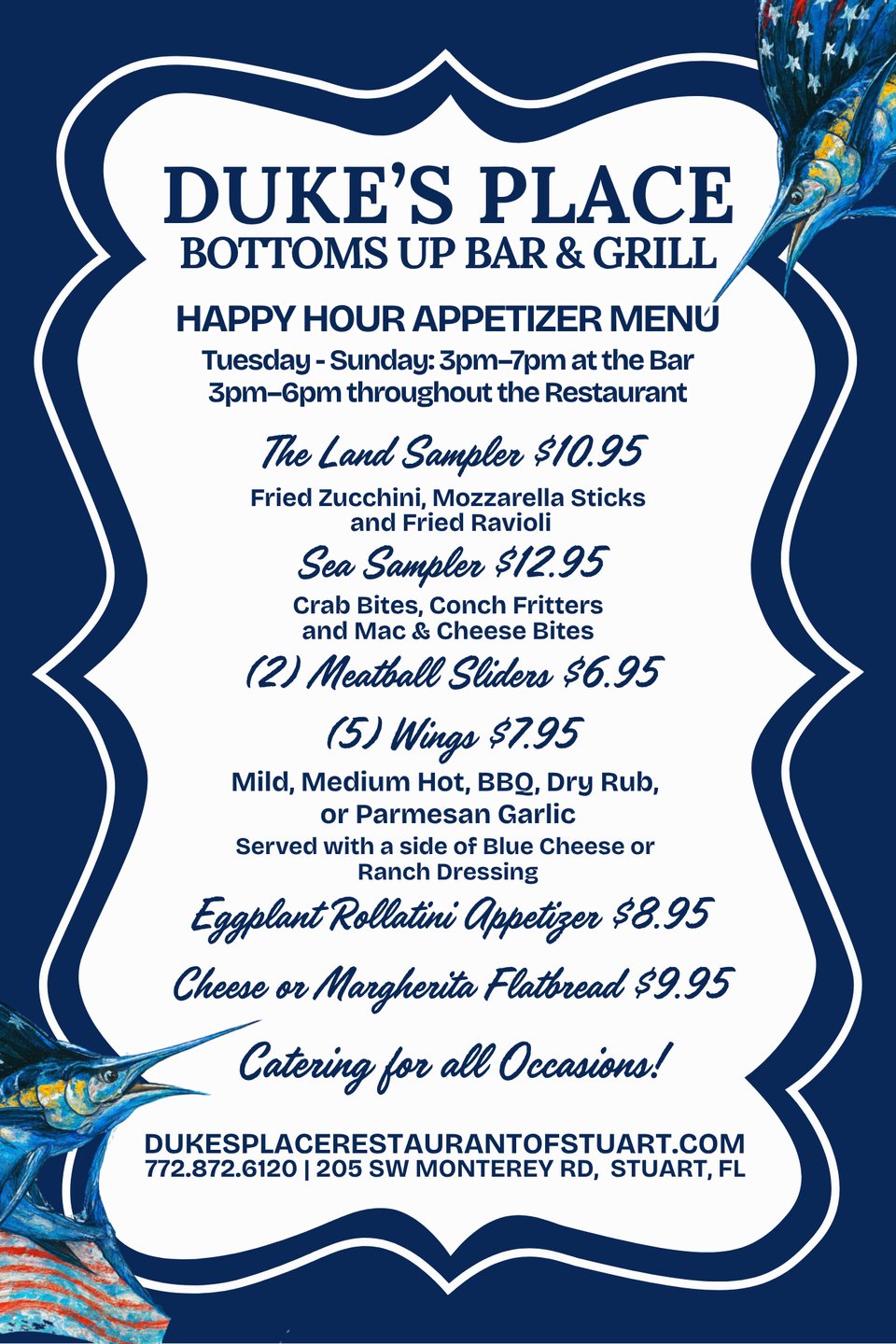 Duke's new appetizer menu 2025 (8.5 x 11 in) 10 2 25 updated