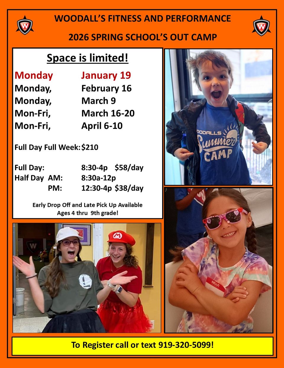 Schools out camps 2026 flyer