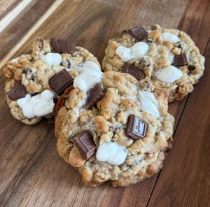 Melty chocolate, toasted marshmallow, and graham goodness S'mores cookies