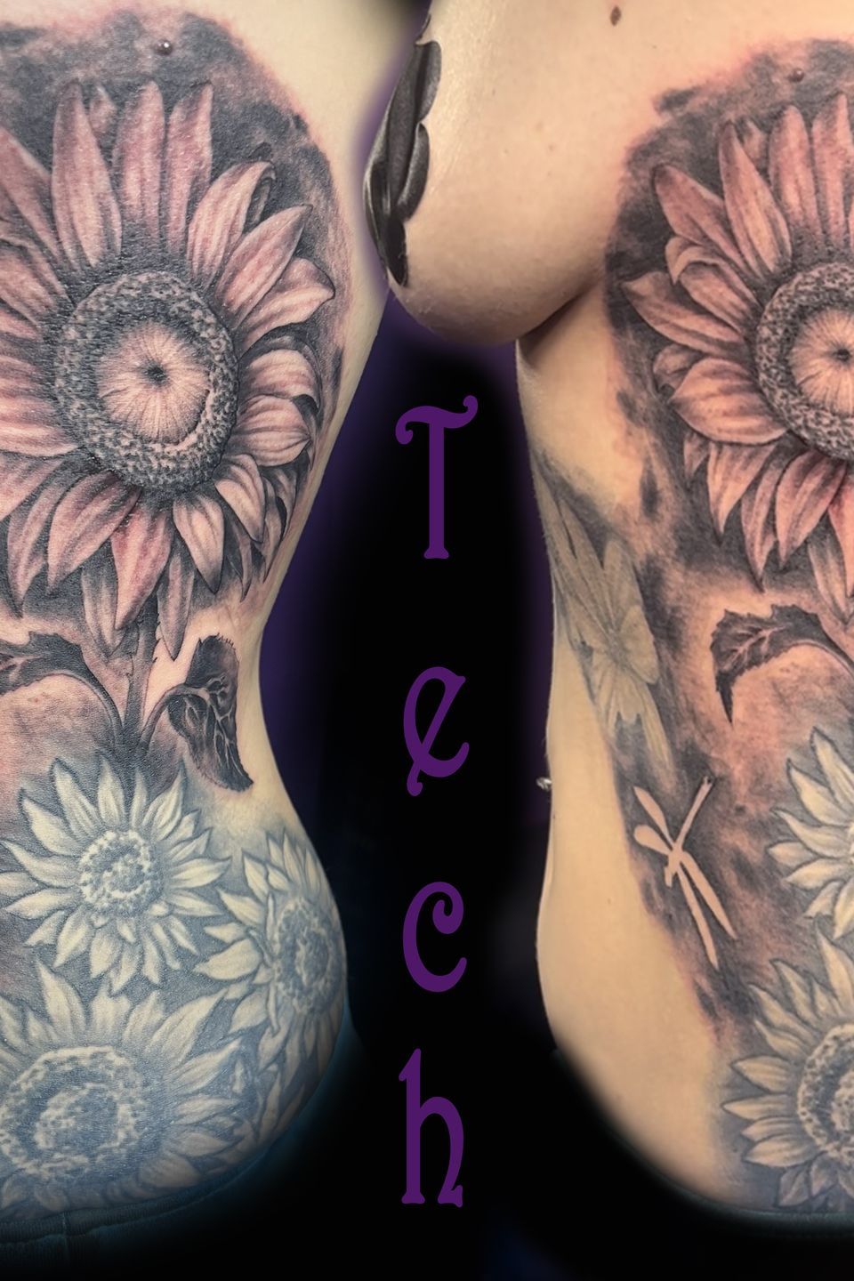 Tech sunflower field