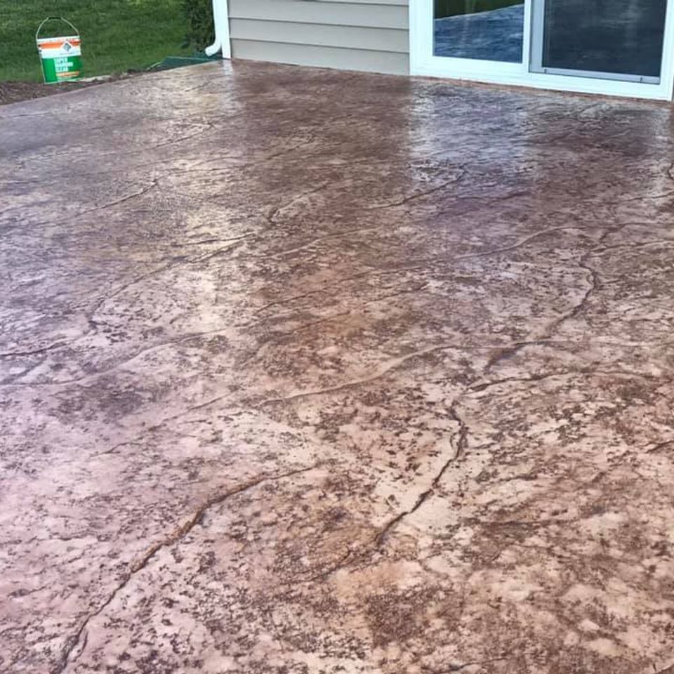 Decorative concrete patio