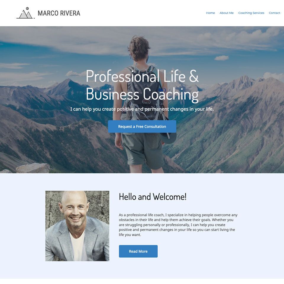 Life coach website design template