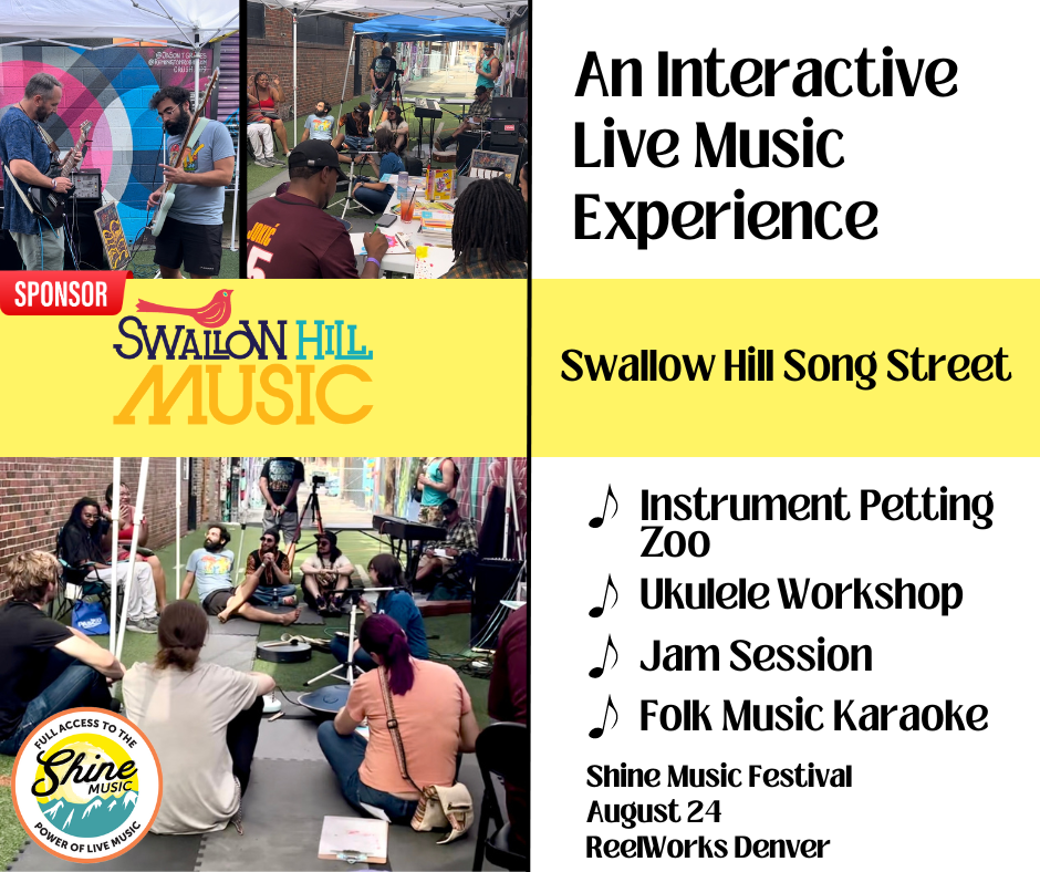 Swallow Hill Song Street - An Interactive Live Music Experience with: instrument petting zoo, ukulele workshop, jam session, folk music karaoke