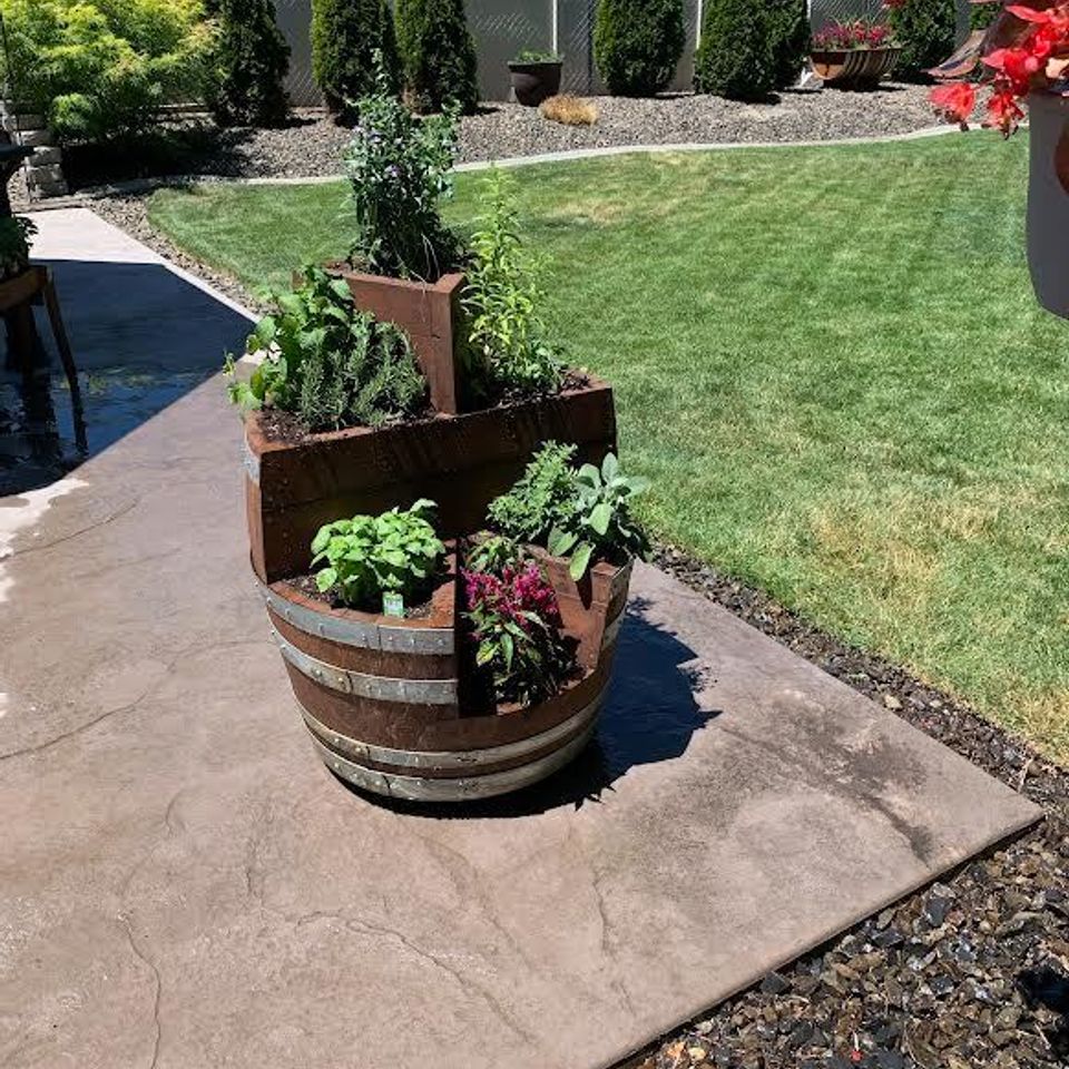 Custom wine barrel planters for you patio in boise id