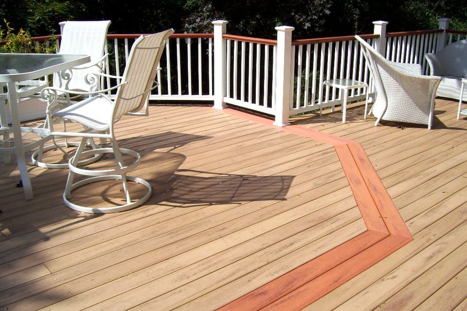 Composite deck with inlay for web orig