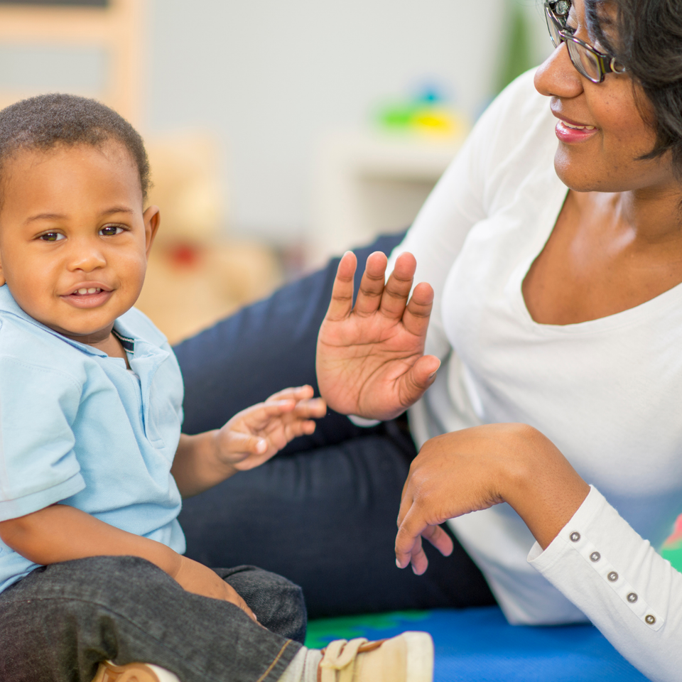 Teacher and toddler