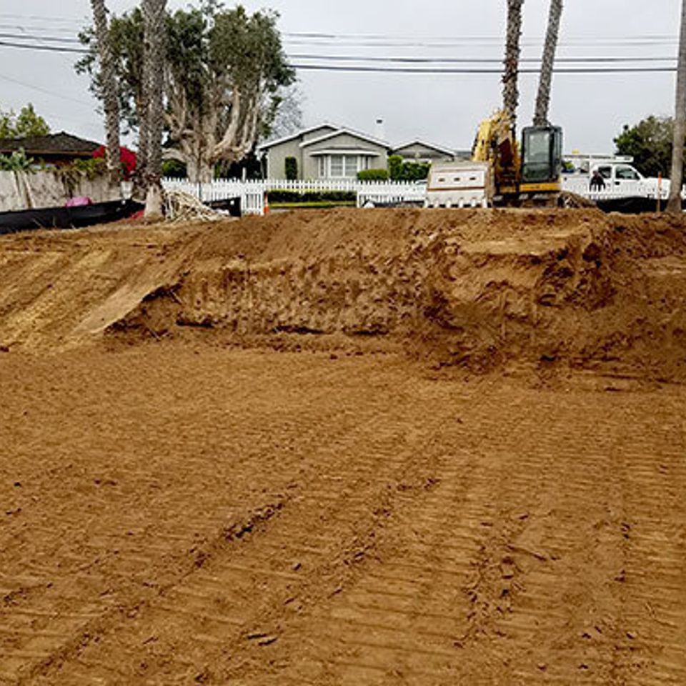 Backyard slope grading