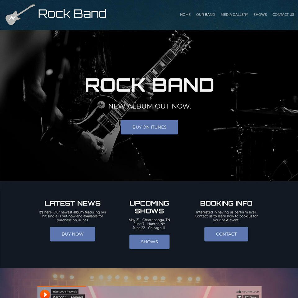 Rock band website template