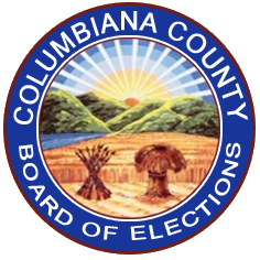 Columbiana County Board of Elections logo featuring a county landscape scene.