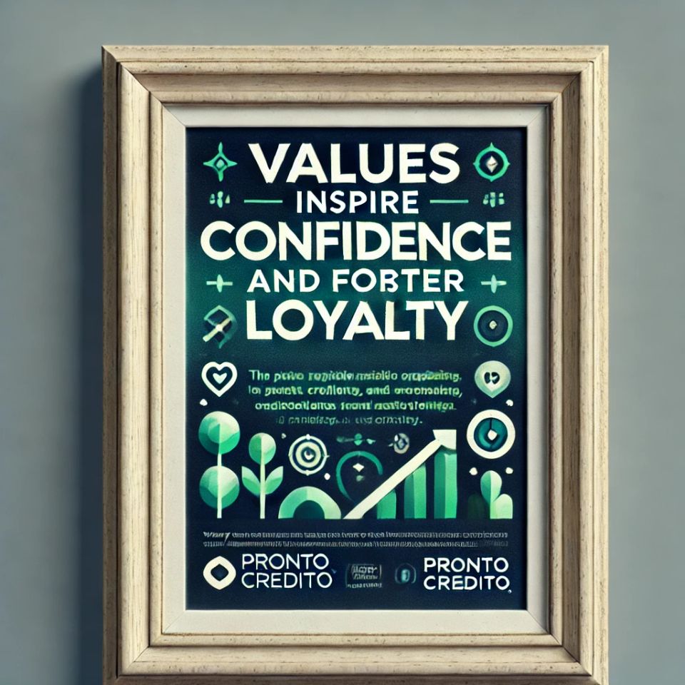 Dall·e 2025 01 23 19.41.08   a small  visually engaging ad image in a picture frame emphasizing why values are important. the color scheme features  2ecc71 (vibrant green) and  00