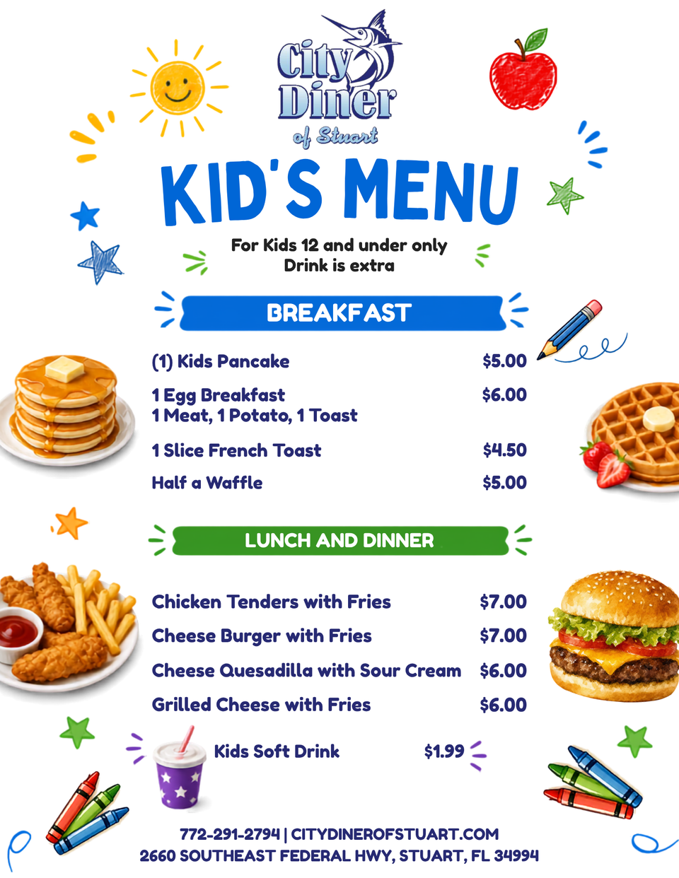 Cd kids food menu