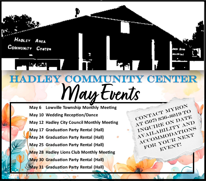 Community center events   may 2025