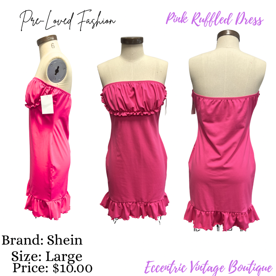 Pink ruffled dress