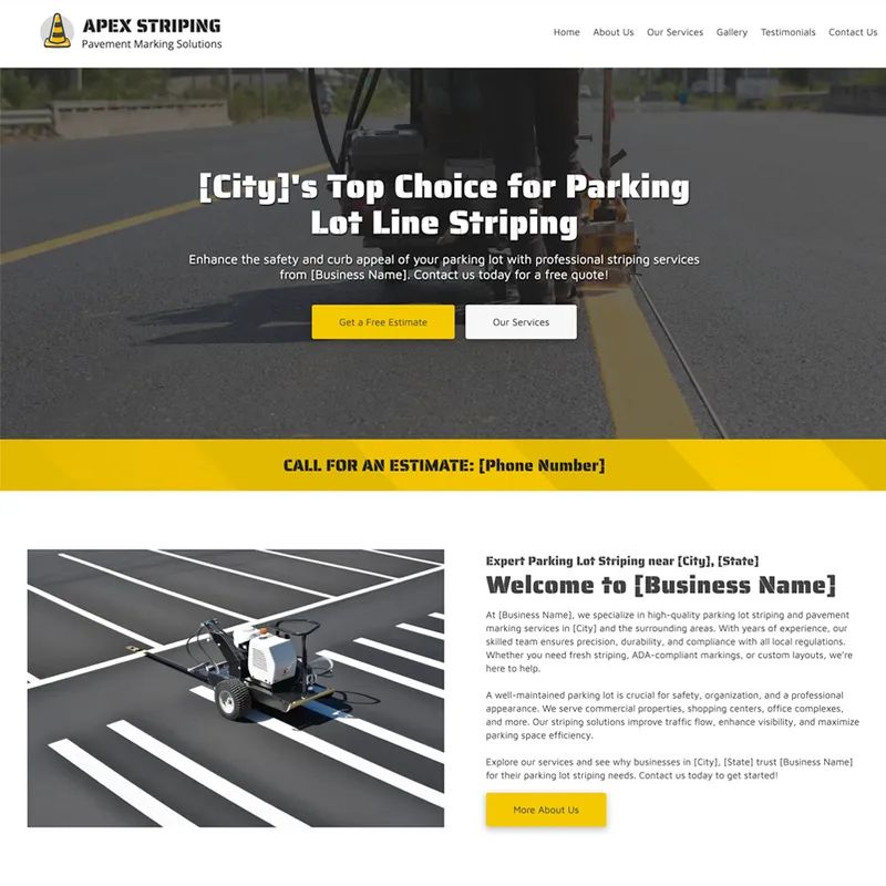 Parking lot striping and pavement marking