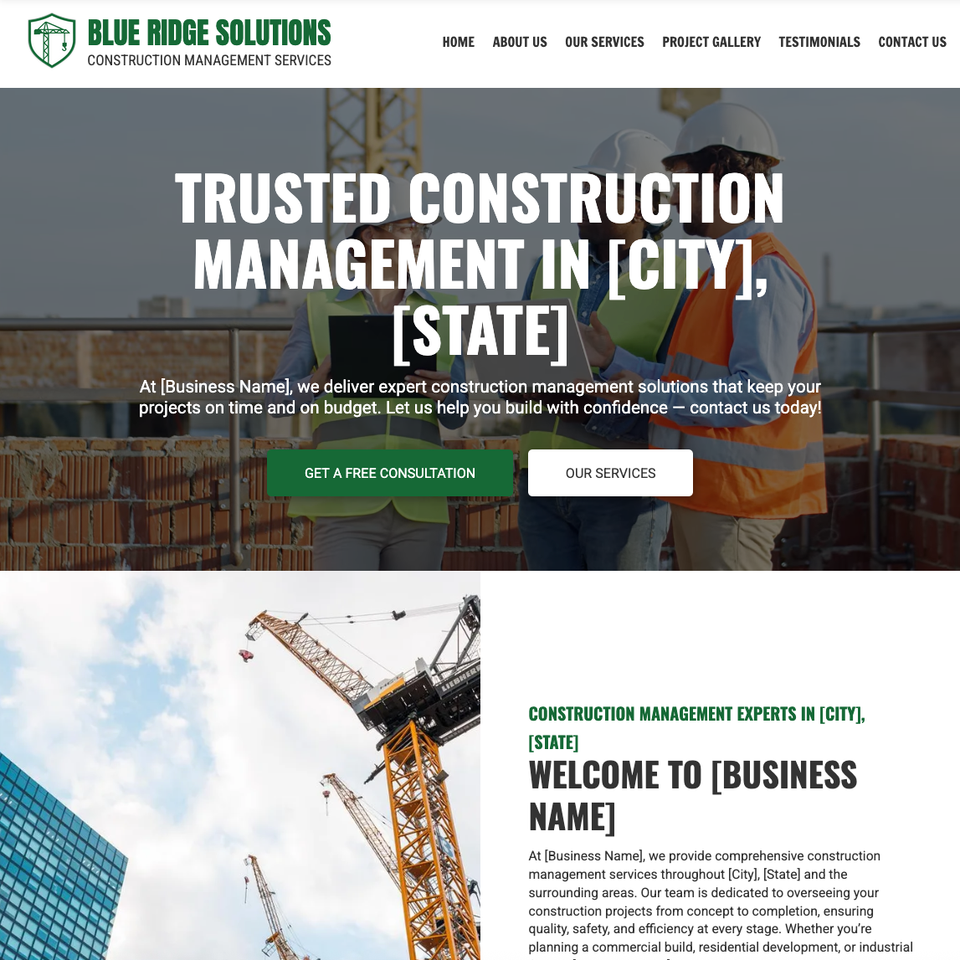 Best construction management website design theme