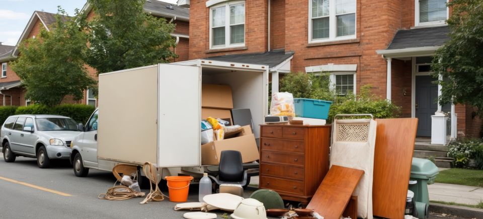 Curbside furniture disposal residential neighborhood perfect spring cleaning