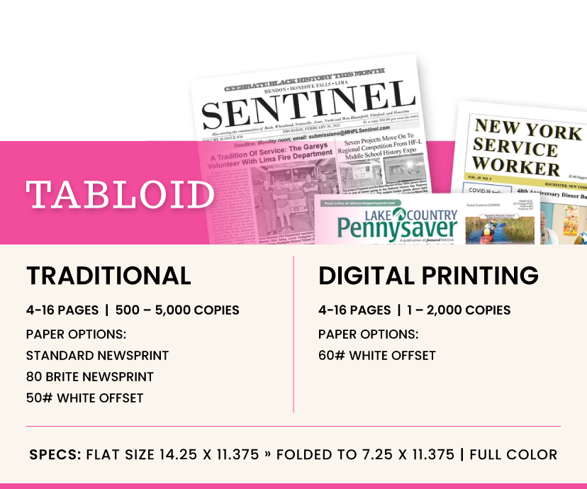 Tabloid info specs