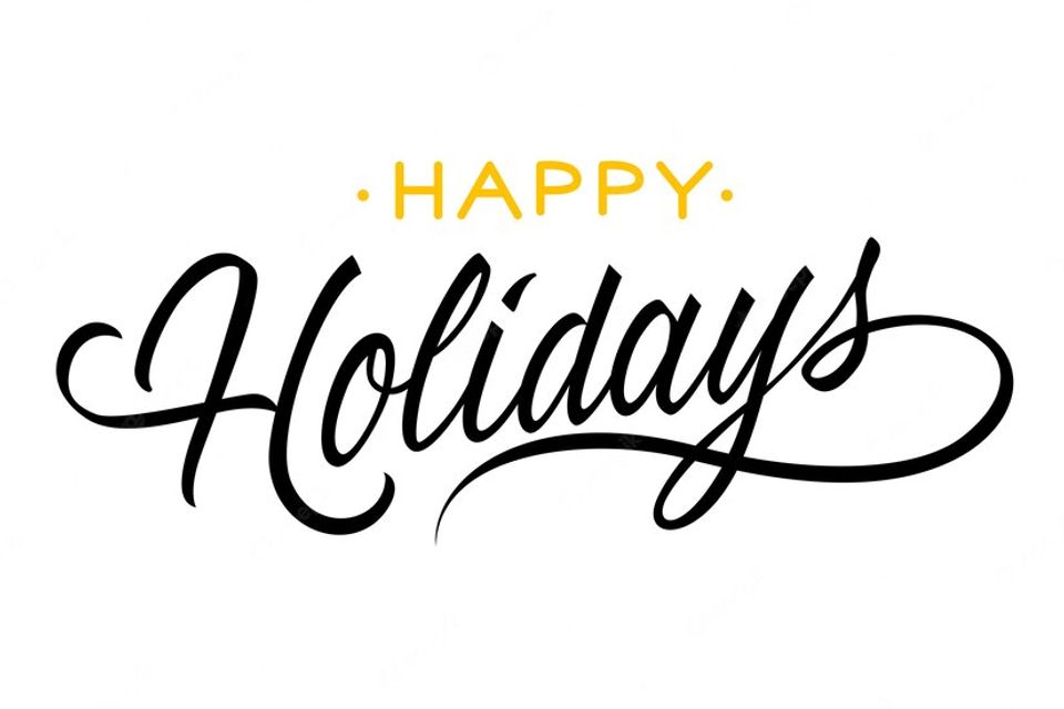 Happy holidays lettering creative inscription with swirl elements 1262 11166