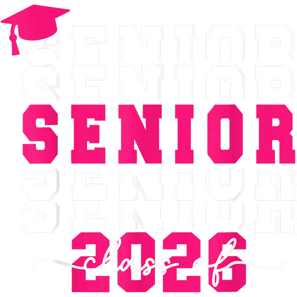 School   senior class of 2026 pink seniors graduation 2026 senior 26 t shirt (4)
