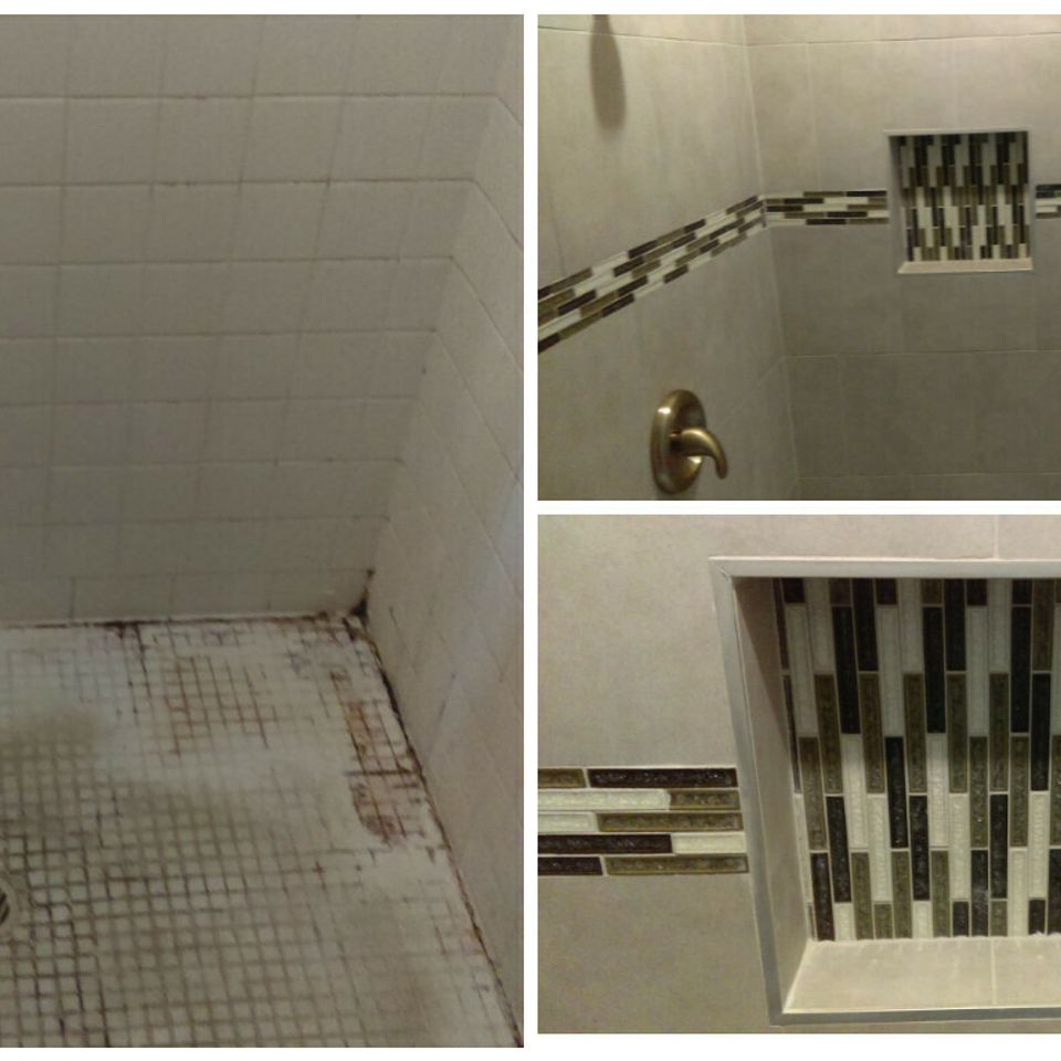 Weathered wood restoration  tulsa oklahoma  small shower renovation before and after