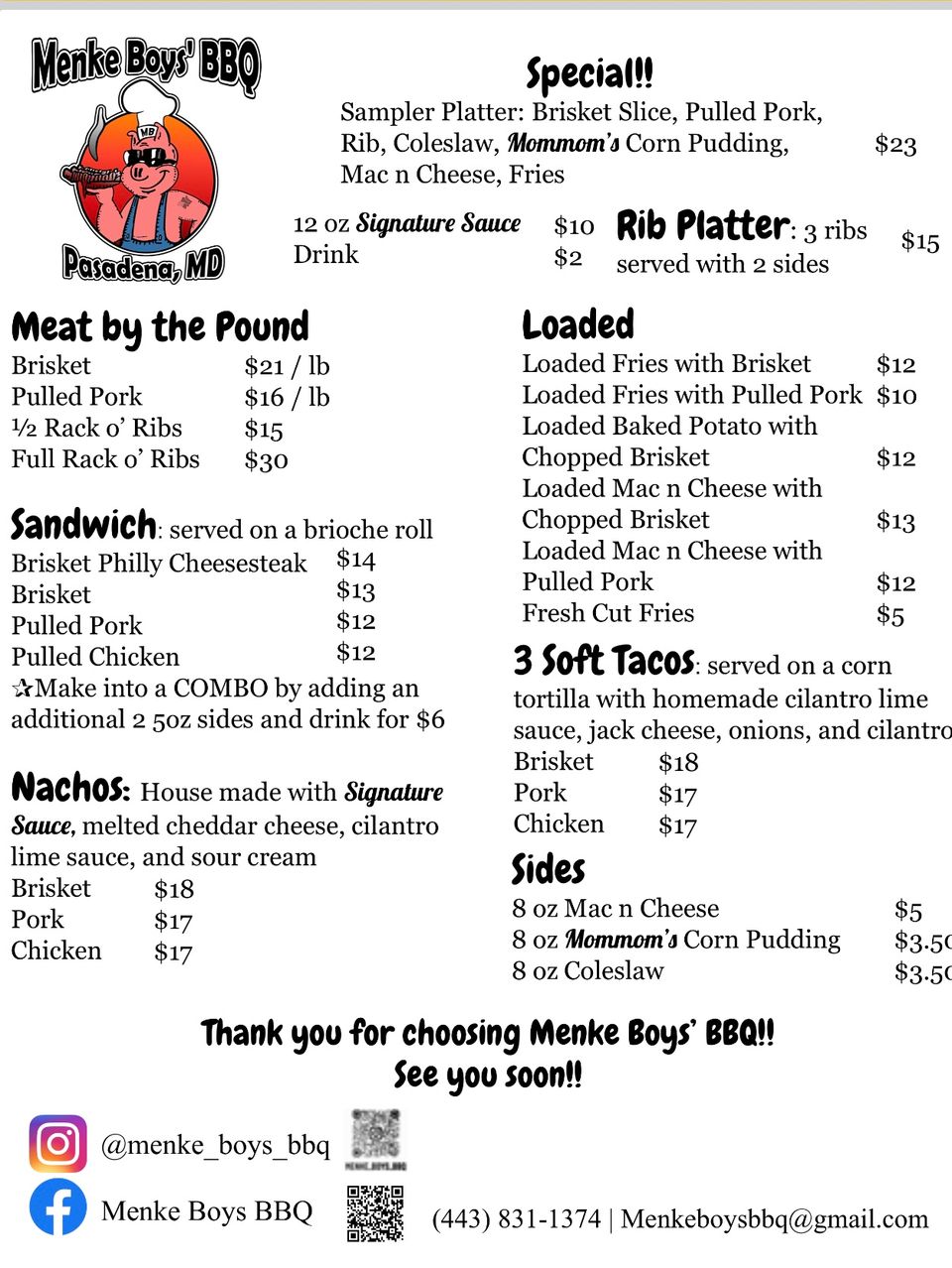 Food Truck Near Pasadena MD Menke Boys BBQ