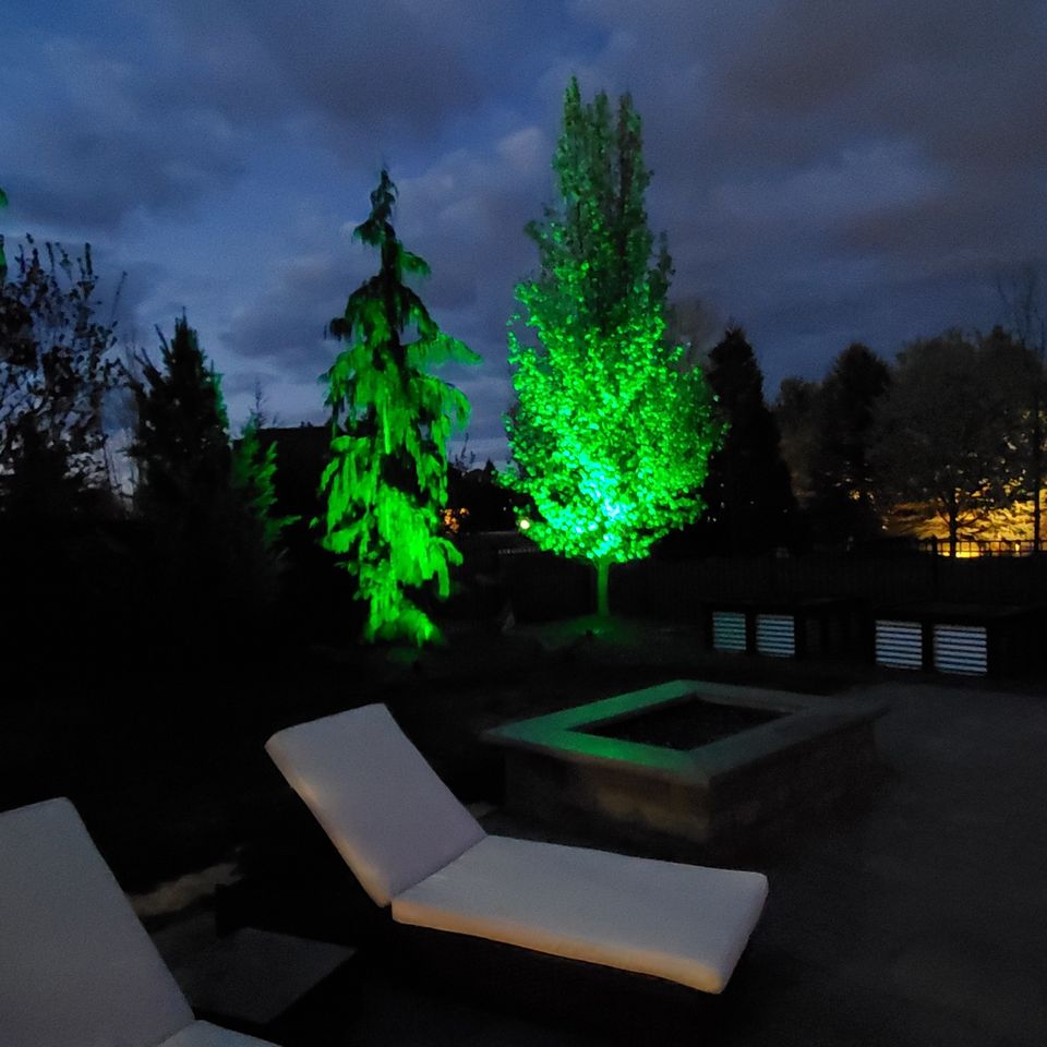 Color changing backyard lighting in boise id