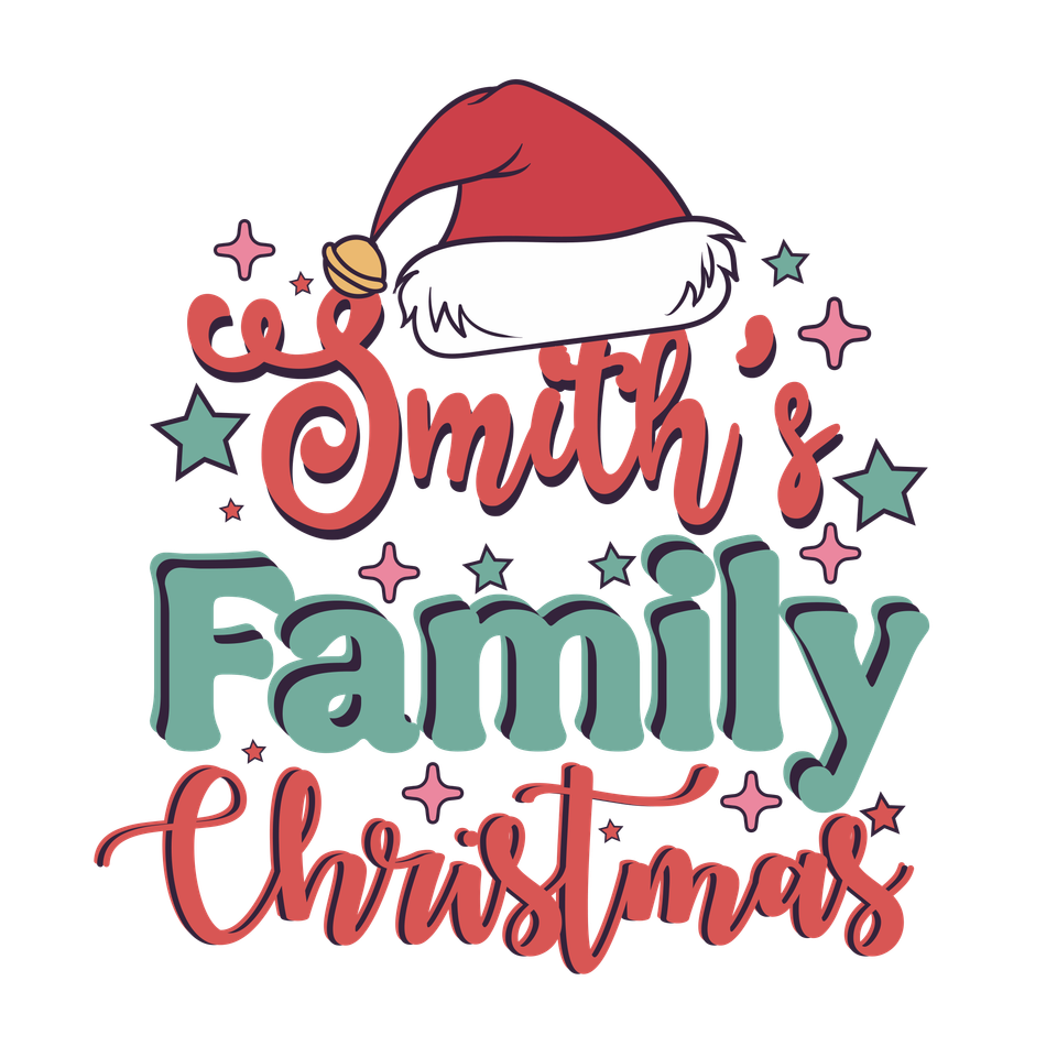 Seasons   christmas family name with family christmas