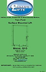 Quality lifts two post surface mounted lift