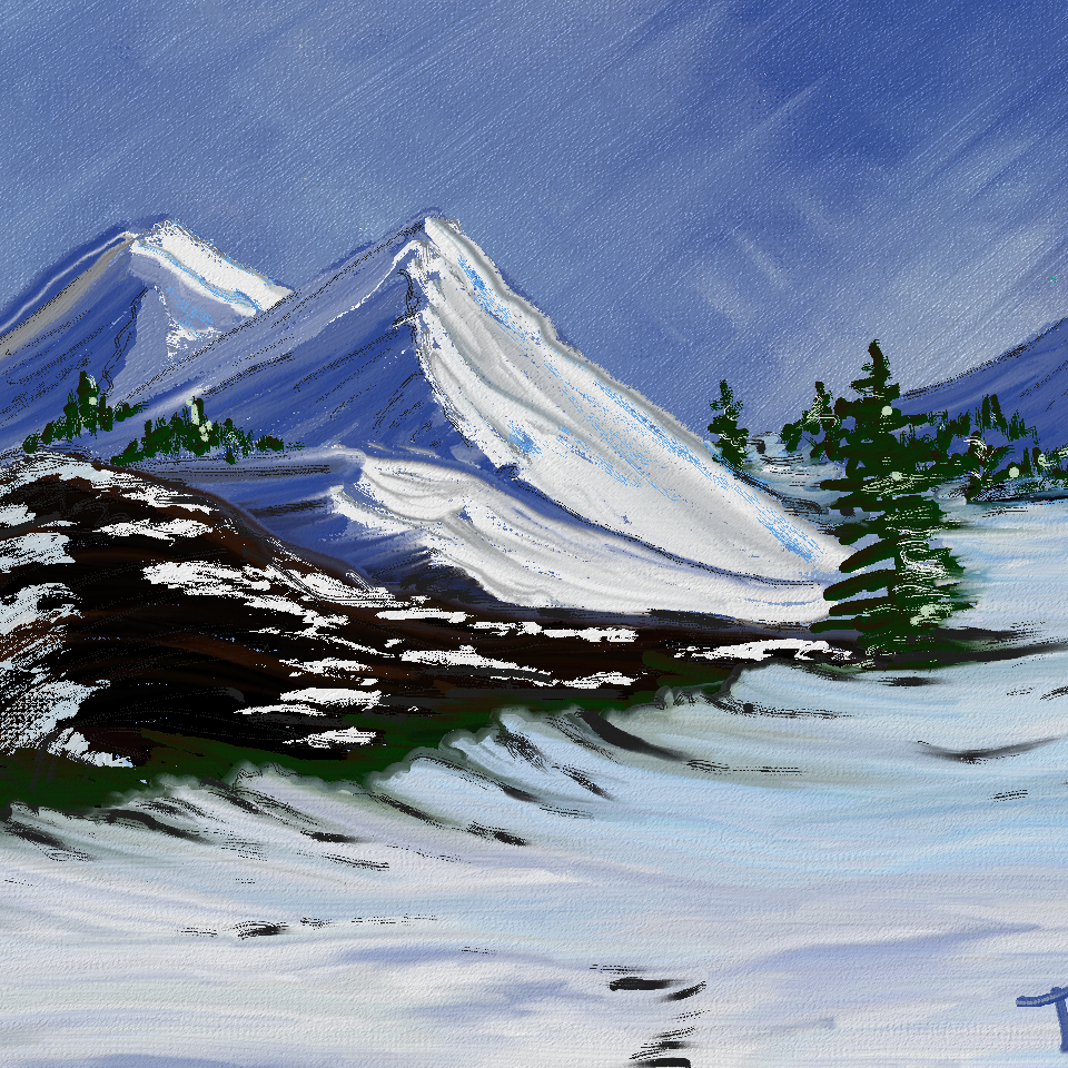 Snowy mt valley
