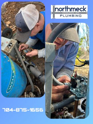 Plumber kenny working on a well pump switch before and after repairs huntersville lkn area