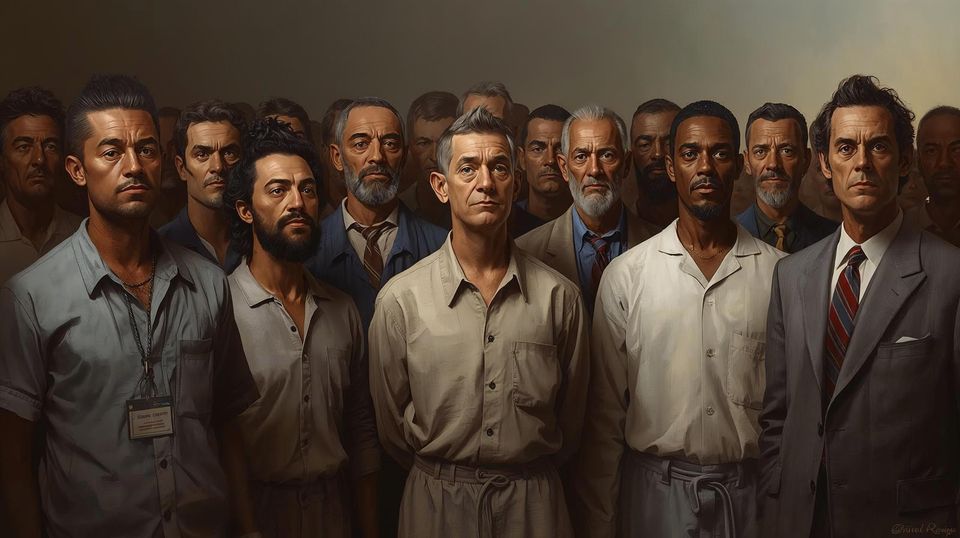Faith based image of inmates and executives yielding to purpose
