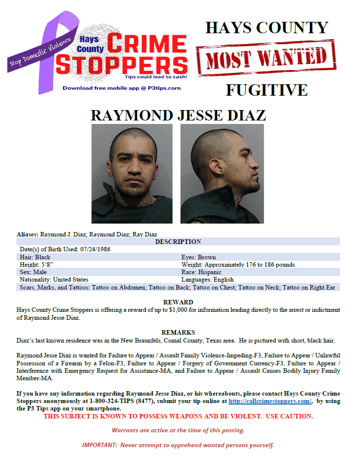 Diaz most wanted poster