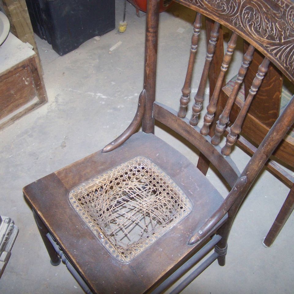 Before caned chair