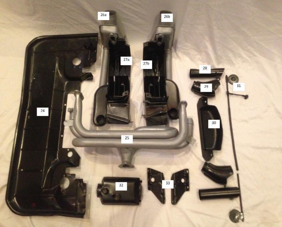 356 engine tin with part numbers 2