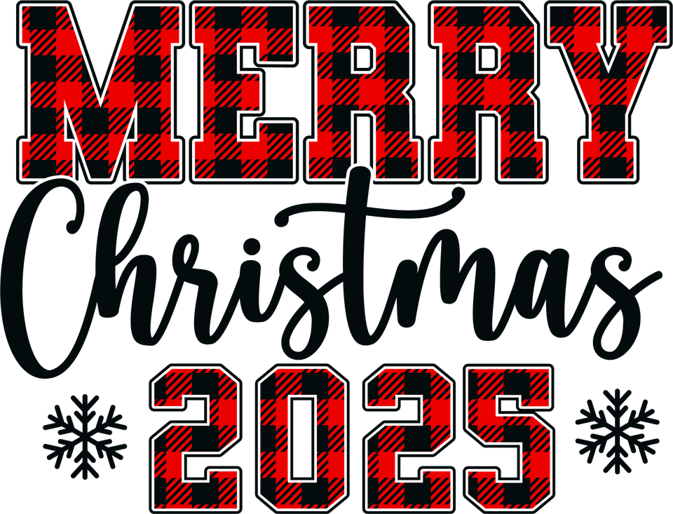 Seasons   christmas merry christmas 2025 plaid red black
