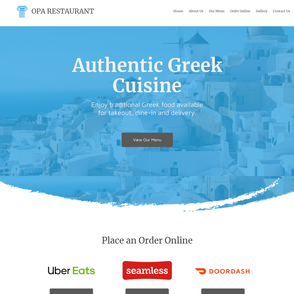 Greek restaurant website design theme 960x960