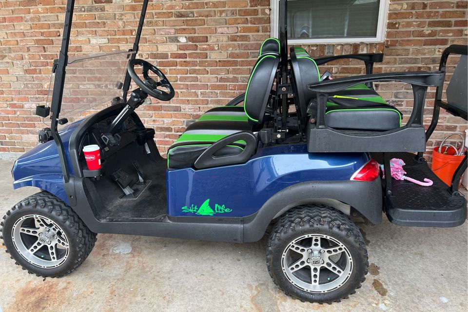 Blue and Green golf cart upgraded by NGC