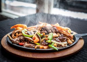 Fajitas sizzling 