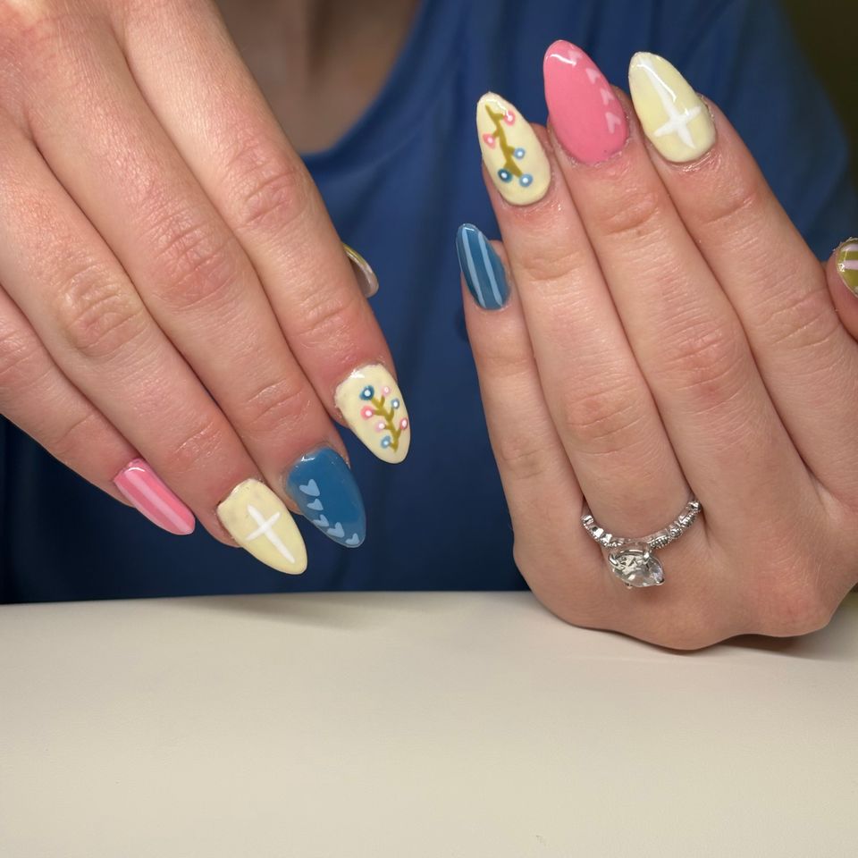 Easter spring manicure